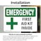 Signmission First Aid Kit Inside, 14 in W x Rectangle, Vinyl Decal OS-2PACK-EM-D-1014-L-10324 - alternate 4